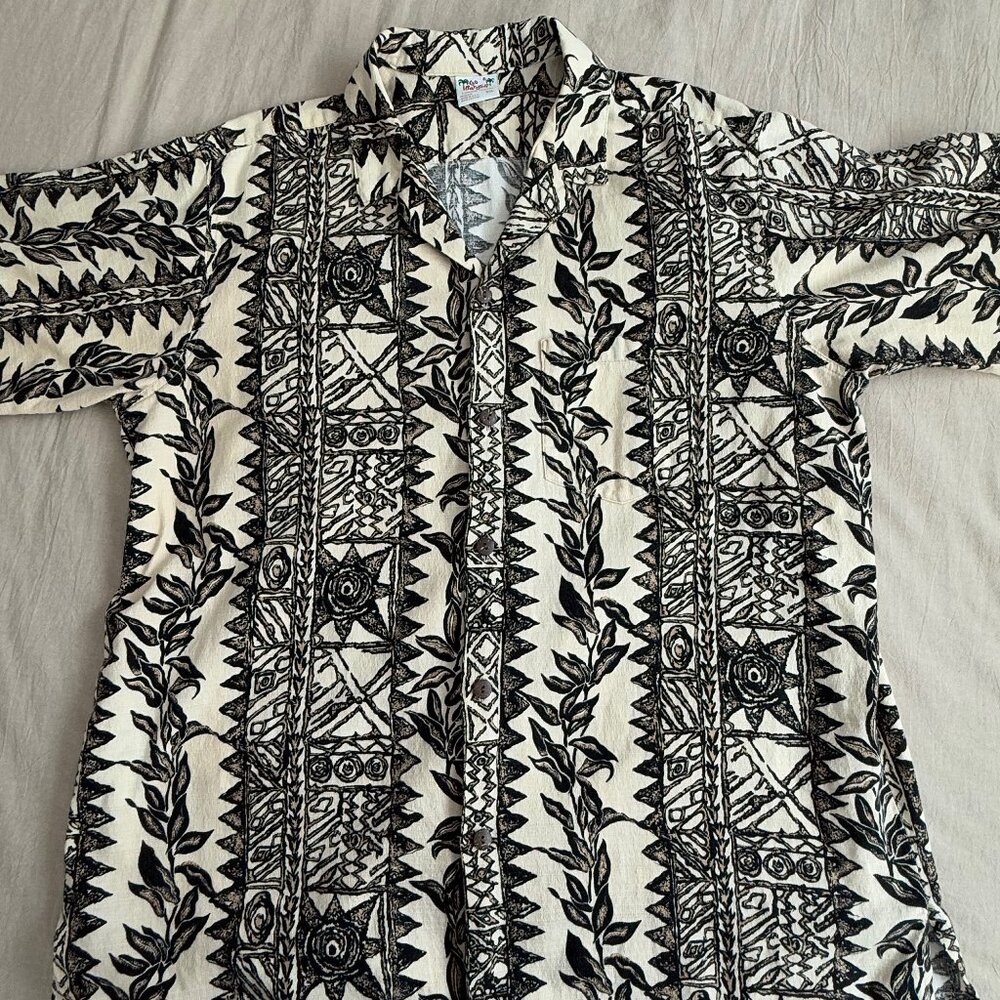 Go Barefoot Short Sleeve Hawaiian Button Down Shirt Size 2XL
